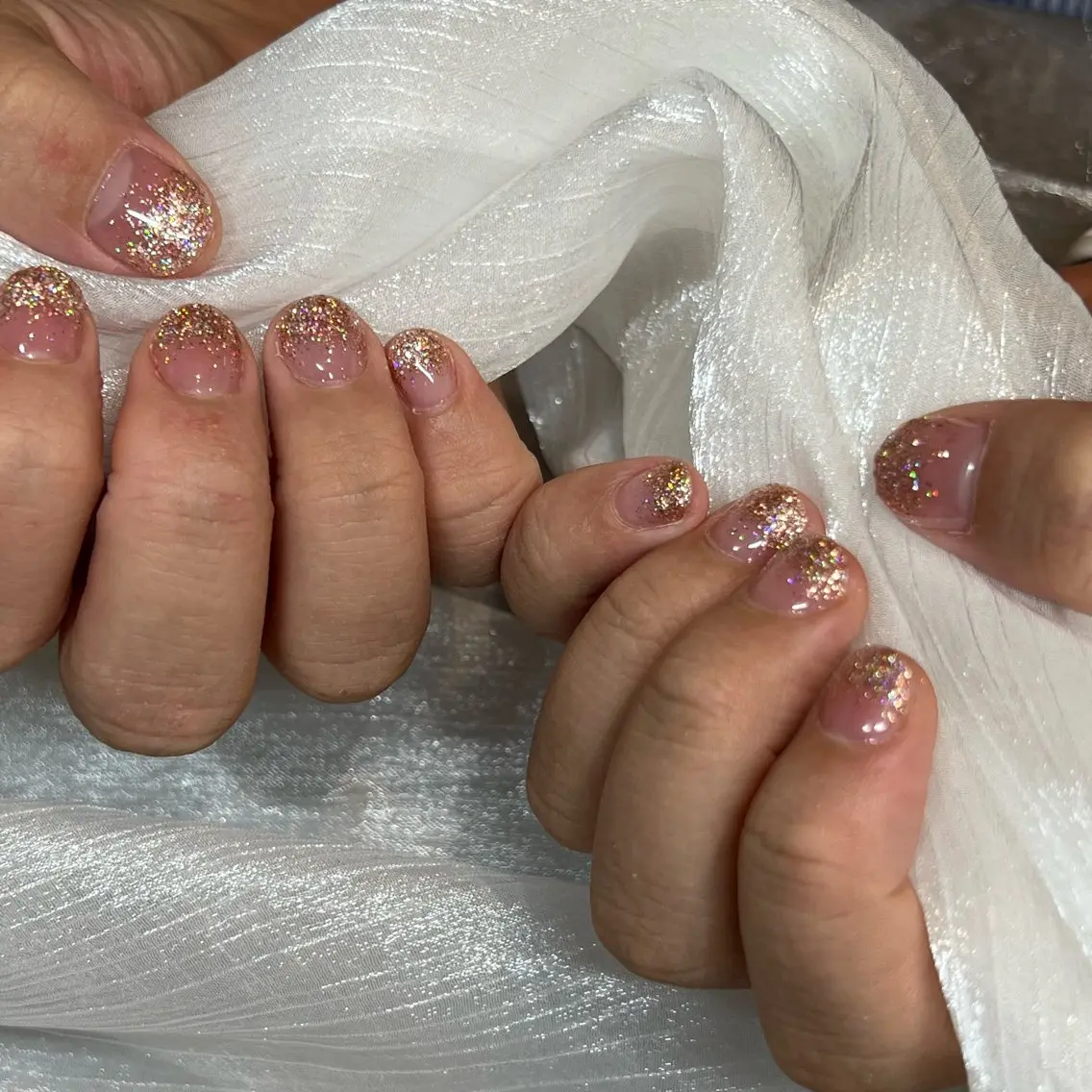 ネイル ラメ(グリッター) ピンク ハンドネイル 増田 瑞樹のネイルデザイン