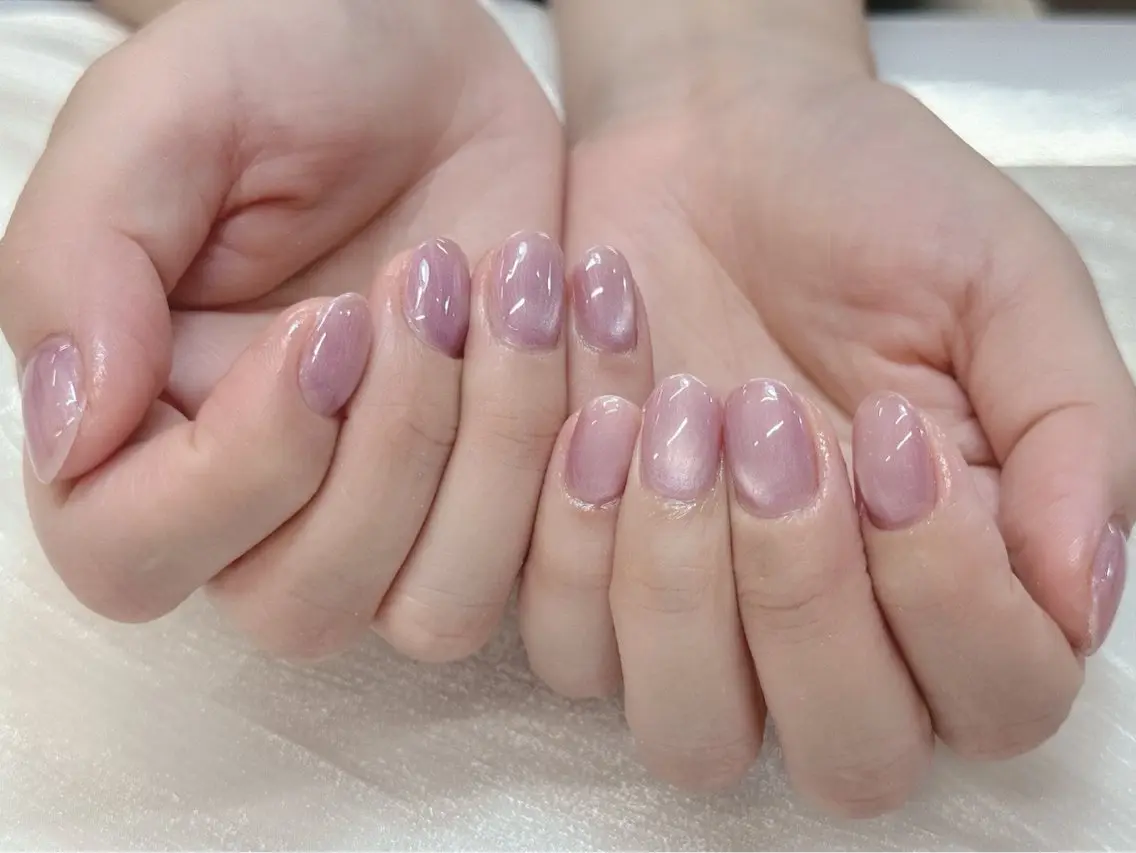 ネイル チークネイル 成人式 フレンチネイル グラデーション 氷ネイル・うるうるネイル ハンドネイル 陳 美希のネイルデザイン