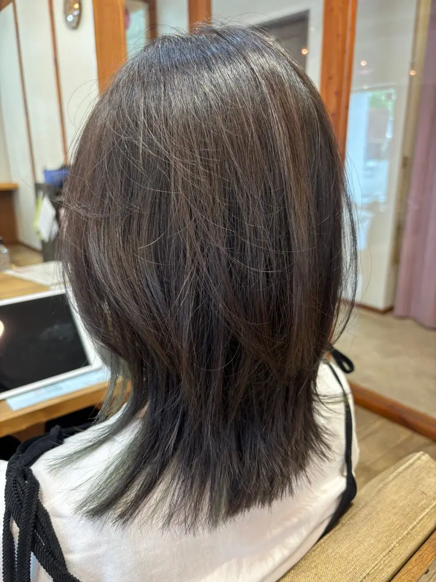 ミディアム カラー ボブレイヤー ボブ レイヤーカット Ayano_ Jill francのヘアスタイル