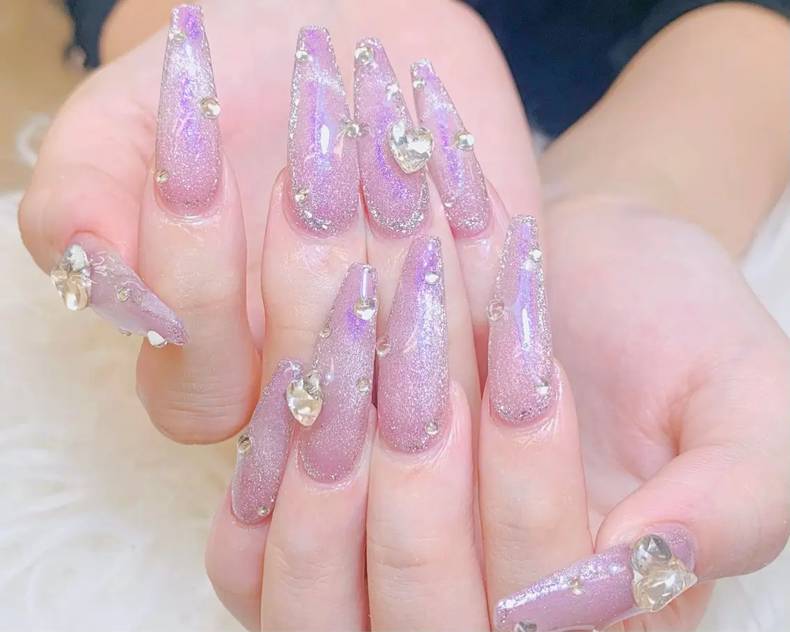 ネイル チークネイル 長さ出し フットネイル 韓国ネイル マグネットネイル ハンドネイル ハンドケア AN NAIL _HOAのネイルデザイン