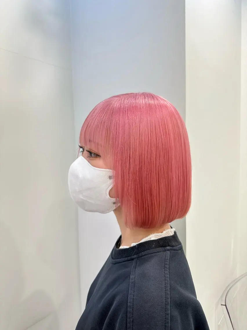 ショート カラー ピンクカラー ホワイトピンク ボブ ヘアカラー 渋谷/透明感カラー /半個室/こうめいのヘアスタイル