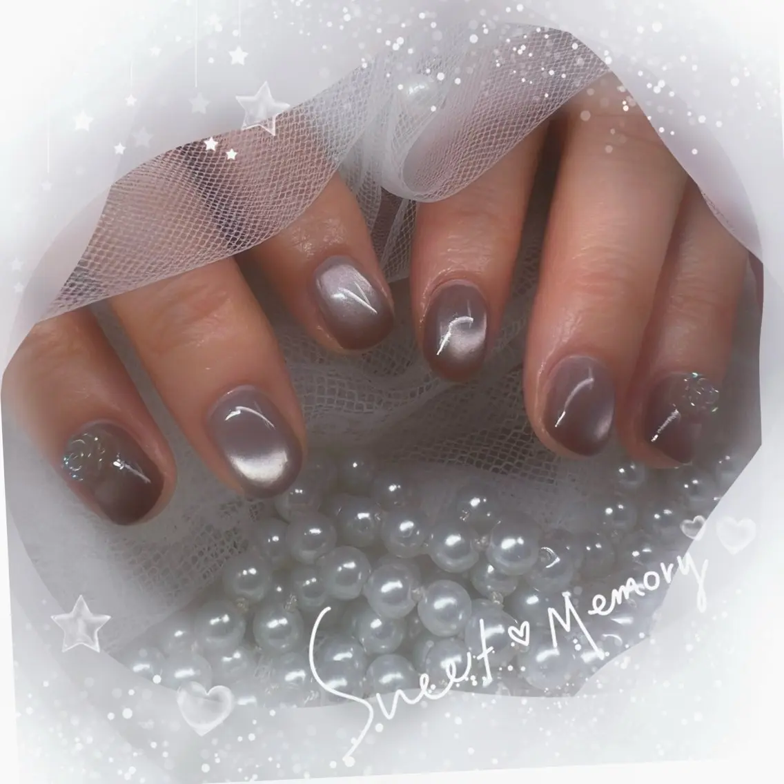 ネイル チークネイル フレンチネイル ガーリー ガラスフレンチ グラデーション Chill Nailsalonのネイルデザイン