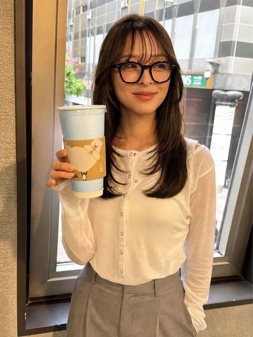 セミロング レイヤーカット カット ヘアカラー トリートメント 髪質改善× レイヤー/岡田大樹のヘアスタイル