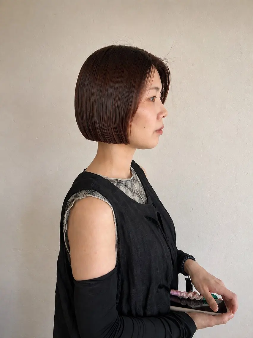 ショート カラー オレンジ ボブ カット ヘアカラー トリートメント 艶ベージュ/オリーブ カラー🫒airiのヘアスタイル