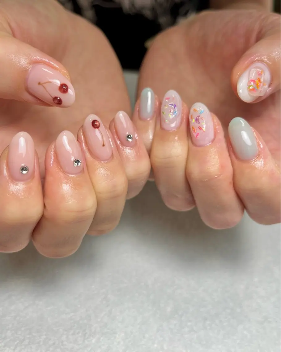 ネイル ハンドネイル tsumeya ゆるかわ手描きネイルのネイルデザイン