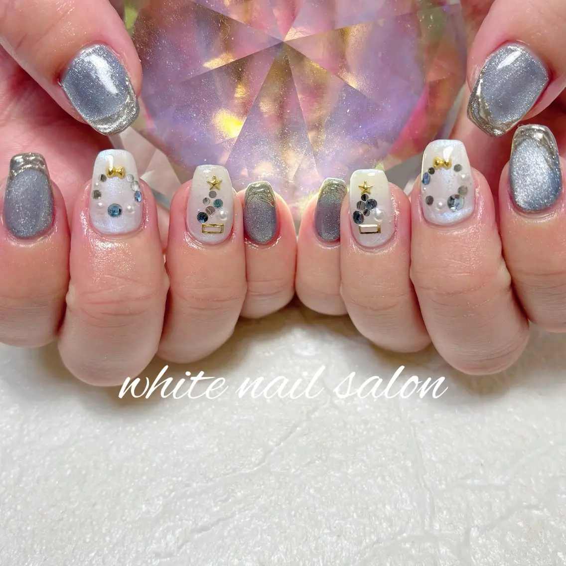 ネイル フットネイル ホワイト ハンドネイル white nail salonのネイルデザイン