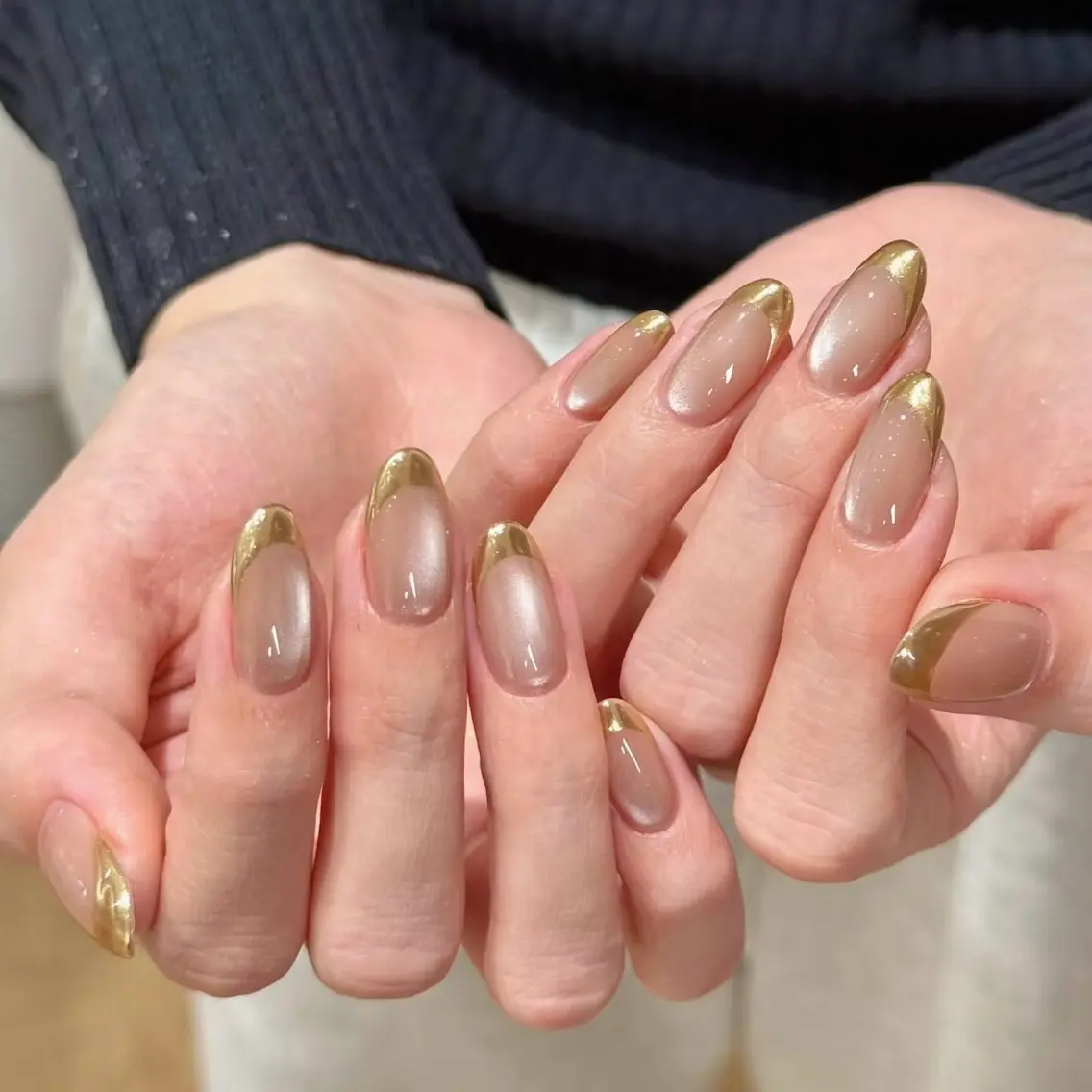 ネイル フレンチネイル マグネットネイル ミラーネイル ハンドネイル U.MI Nail Salonのネイルデザイン