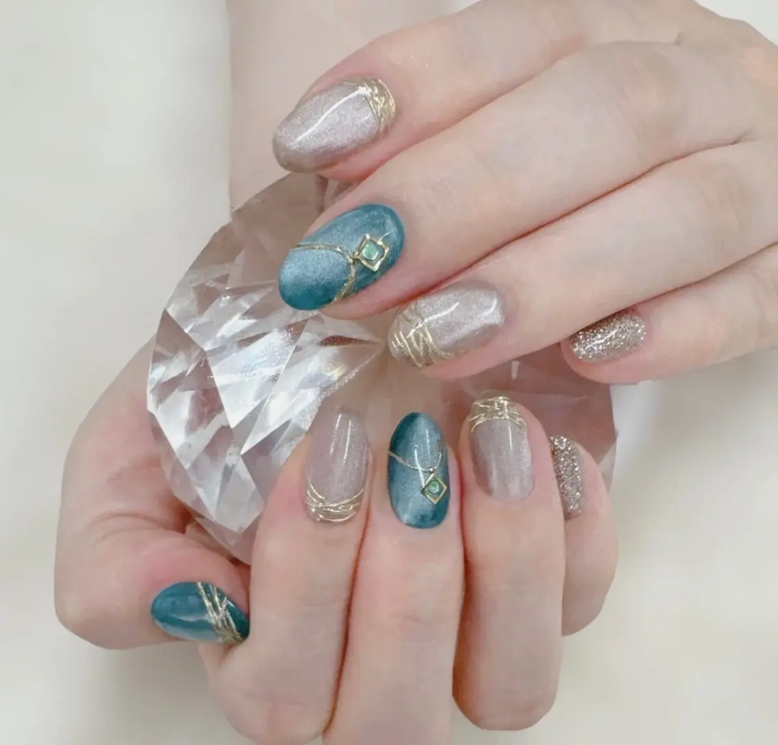 ネイル アートネイル チークネイル 長さ出し フレンチネイル ジェルネイル YK Beauty Salonのマツエク・マツパデザイン