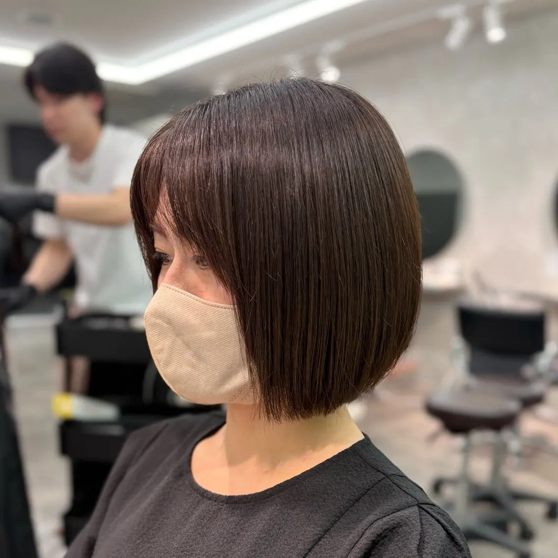 ショート 切りっぱなしボブ ボブ 無料ロングカット/ ボブカット/大堰のヘアスタイル