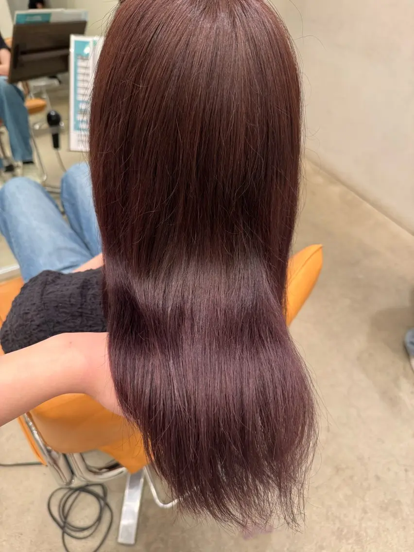セミロング カラー ラベンダーカラー ピンクカラー 萩原 紗妃のヘアスタイル