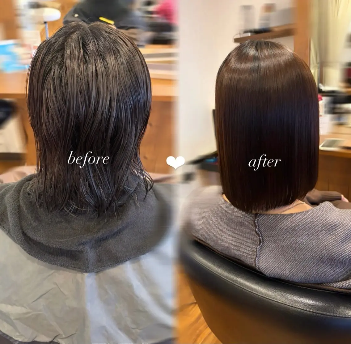 パーマ ボブ ストレートパーマ カット 縮毛矯正 トリートメント カラー/美髪縮毛矯正 💞/mao⟡のヘアスタイル
