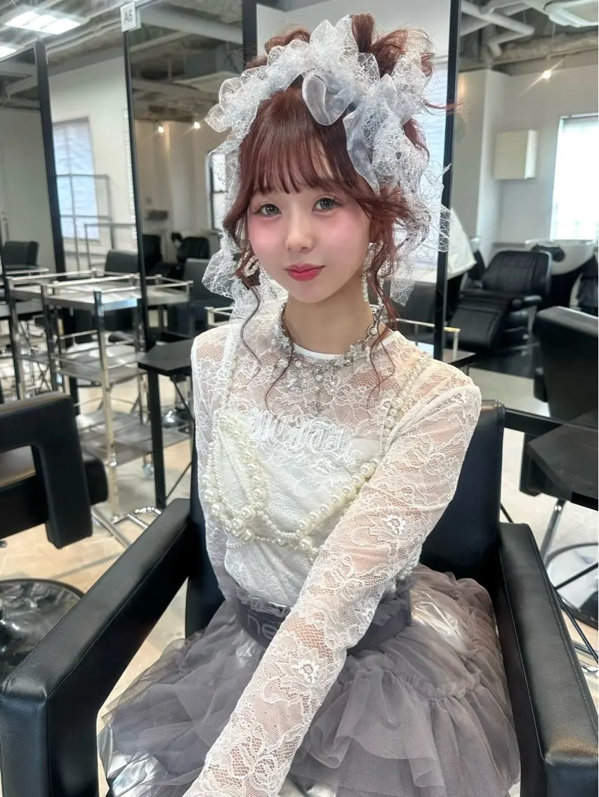 セミロング ヘアアレンジ 'AXIS wakanaのヘアスタイル