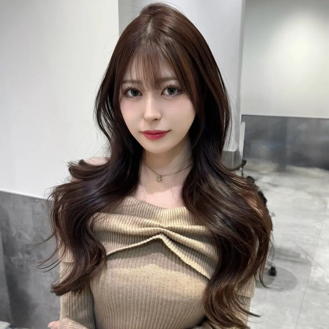 ロング カラー 顔周りカット レイヤーカット 小顔カット カット ヘアカラー トリートメント 韓国系支持率No.1 レイヤー特化/きょうのヘアスタイル