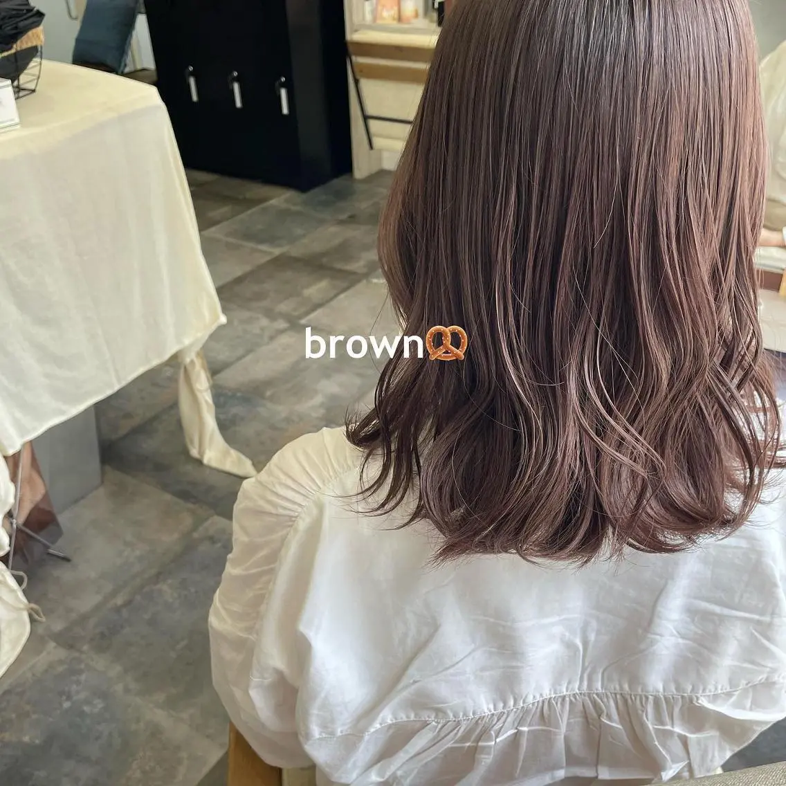 ミディアム カラー ブリーチ ブラウンカラー 透明感カラー 吉村 夏椰のヘアスタイル