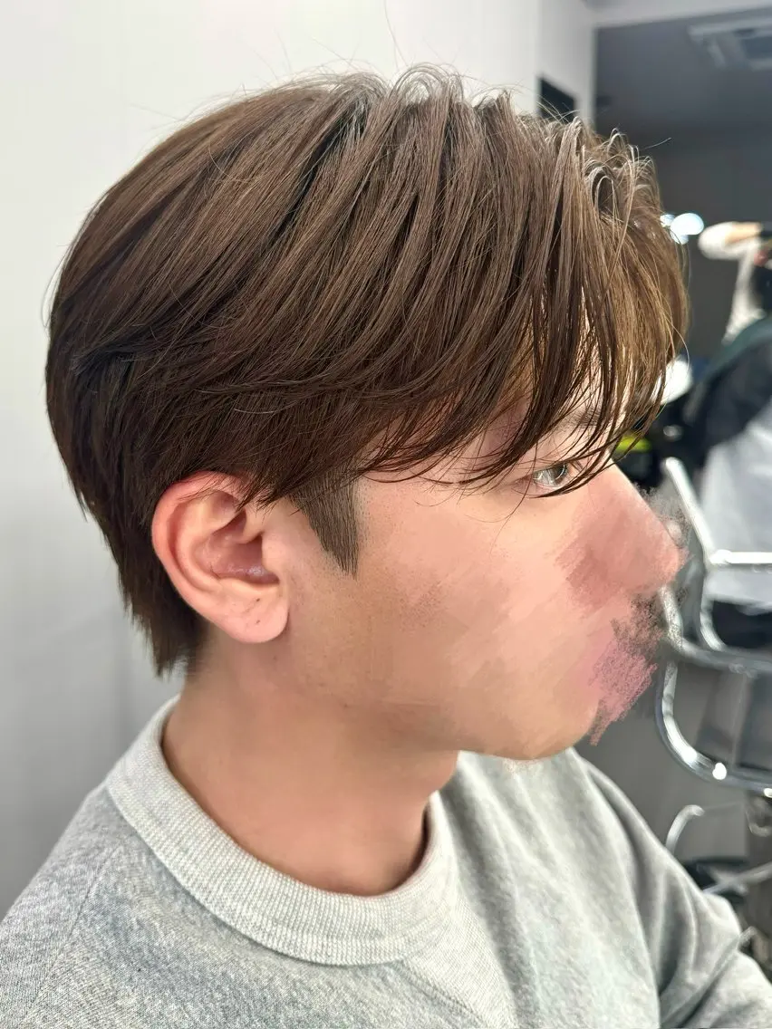 カラー メンズ センターパート ダウンパーマ カルマパーマ メンズ韓国風 メンズパーマ カット ヘアカラー トリートメント Ayuki /福岡/メンズカットのヘアスタイル