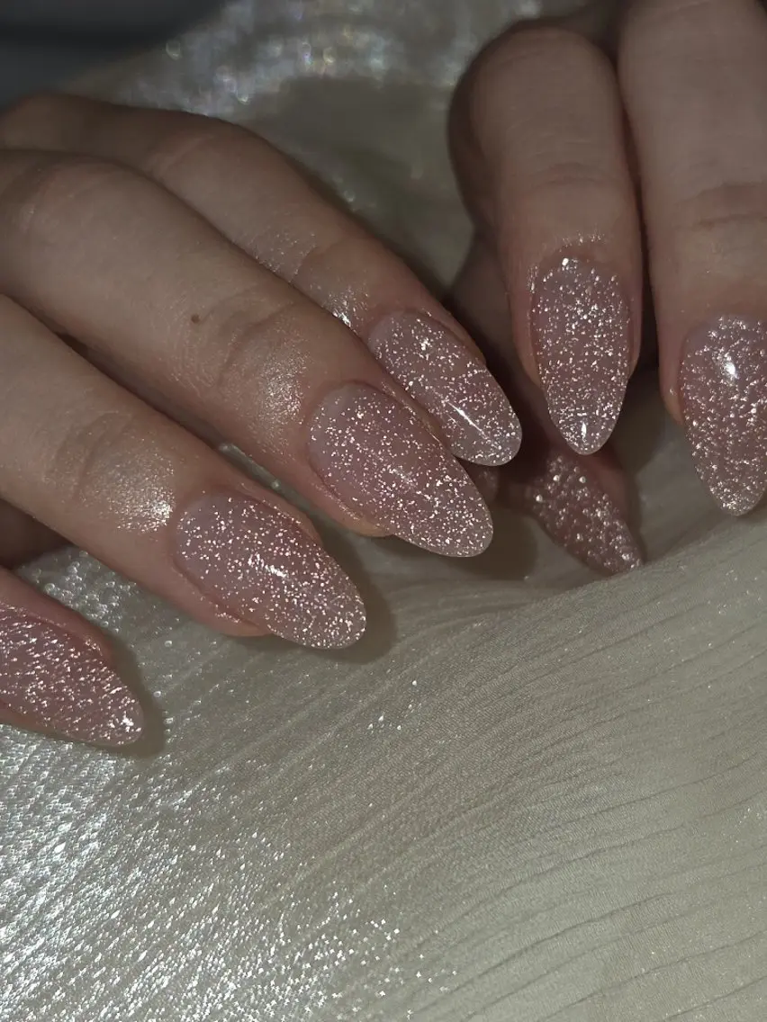 ネイル フラッシュネイル キラキラネイル ラメ(グリッター) ワンカラーネイル スカルプネイル ハンドネイル Lady Nail Kiyokaのネイルデザイン