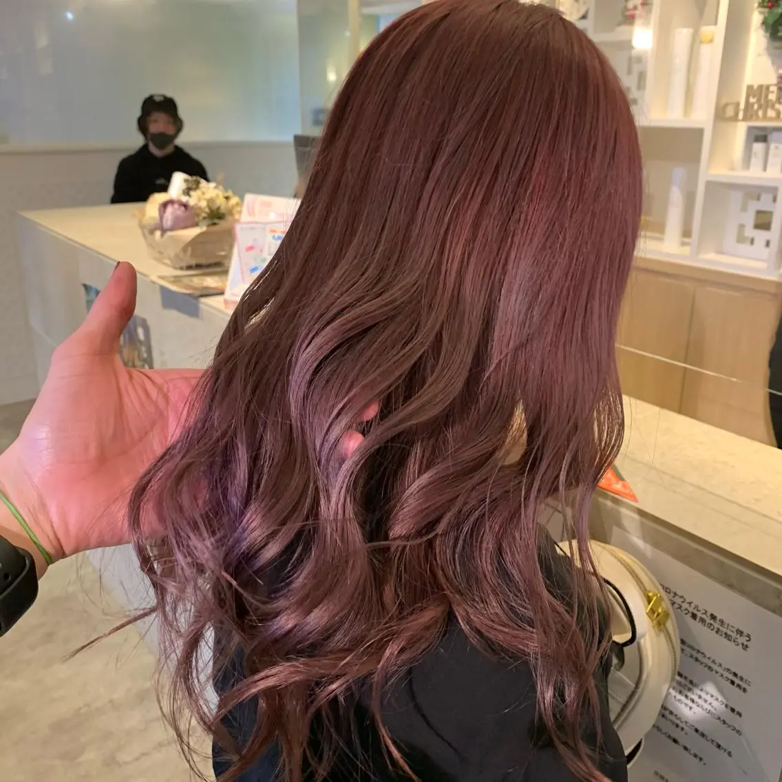 セミロング カラー ハイトーンカラー ピンクカラー 早稲田/ショート/ 髪質改善/艶カラーのヘアスタイル