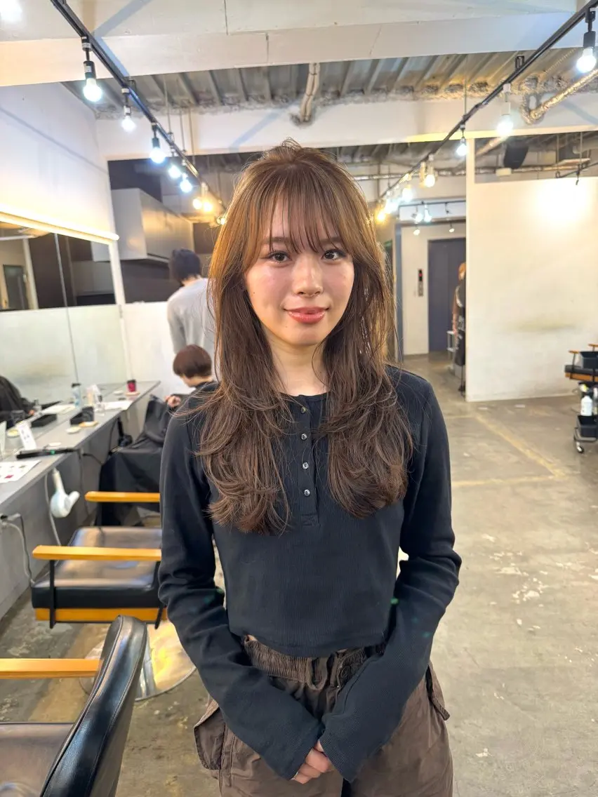 ロング カラー カット ヘアカラー トリートメント 🪡韓国レイヤー/ 艶髪カラー/菊池🪡のヘアスタイル