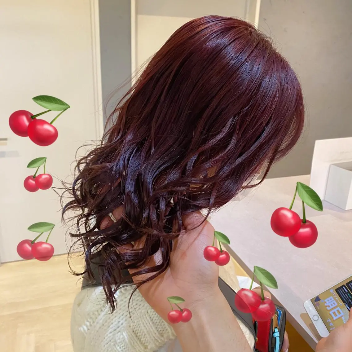ミディアム カラー レッドカラー 色落ちまで可愛い🧚 心斎橋hikaruのヘアスタイル