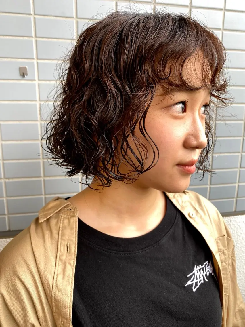 ミディアム パーマ ボブパーマ／アレンジ Onのヘアスタイル