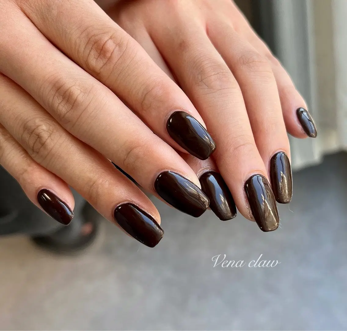 ネイル ブラウン Vena clawのネイルデザイン