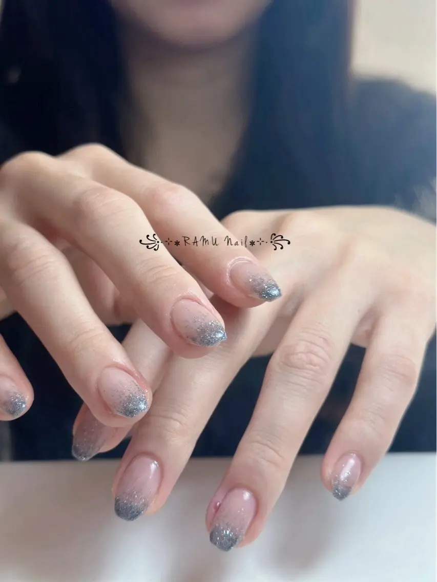ネイル フレンチネイル 韓国ネイル シンプルネイル ワンホンネイル 冬ネイル ハンドネイル RAMU Nail 恵比寿店のネイルデザイン