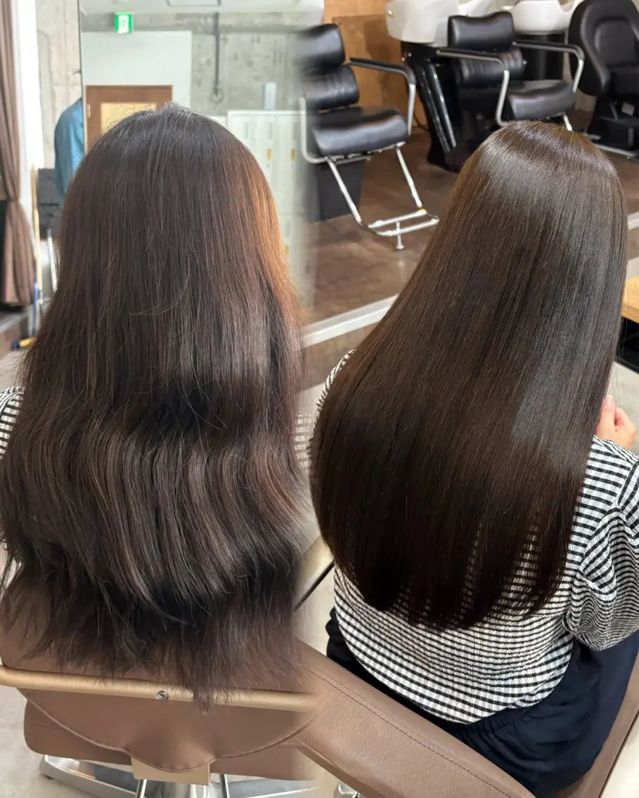 ロング 縮毛矯正 トリートメント 髪質改善／縮毛矯正 関根青葉のヘアスタイル
