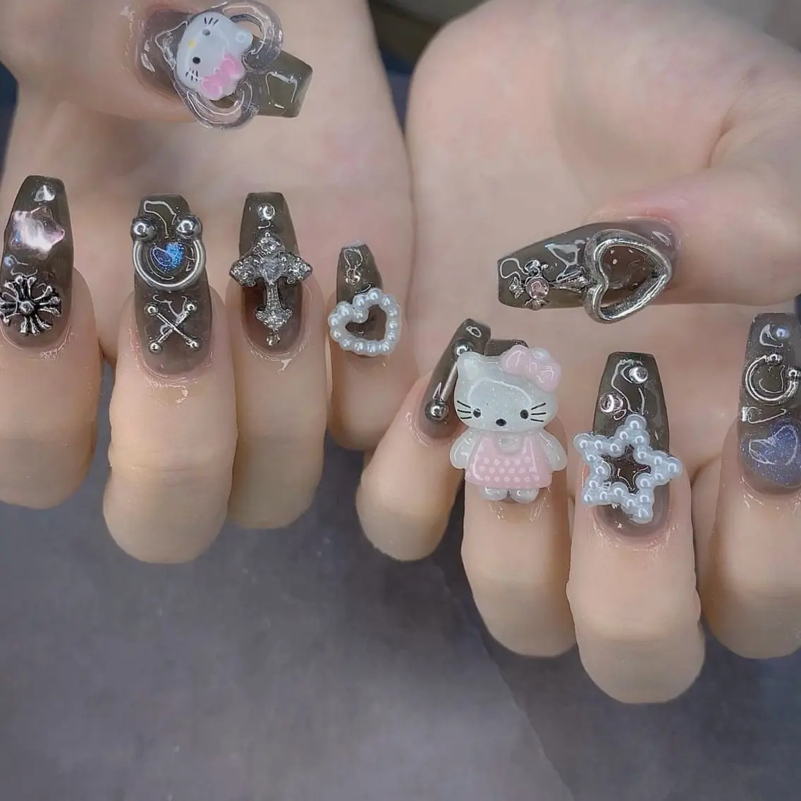 ネイル 渋谷／チップ長さ出し 👑アプレgel-xのネイルデザイン