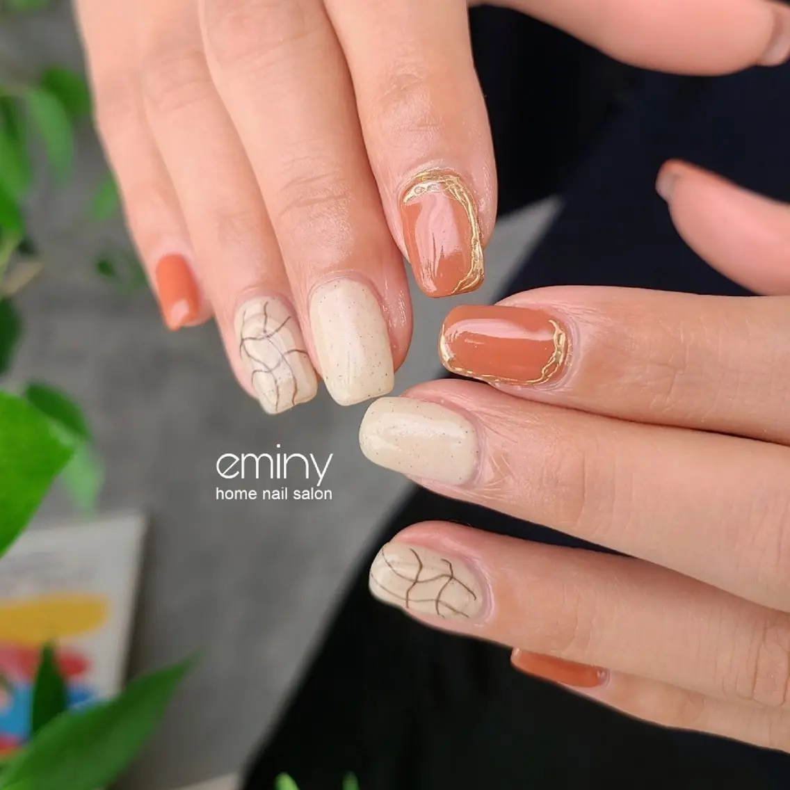 ネイル ジェルネイル 韓国ネイル ミラーネイル ぷっくりネイル 春ネイル ハンドネイル nail salon  eminyのネイルデザイン