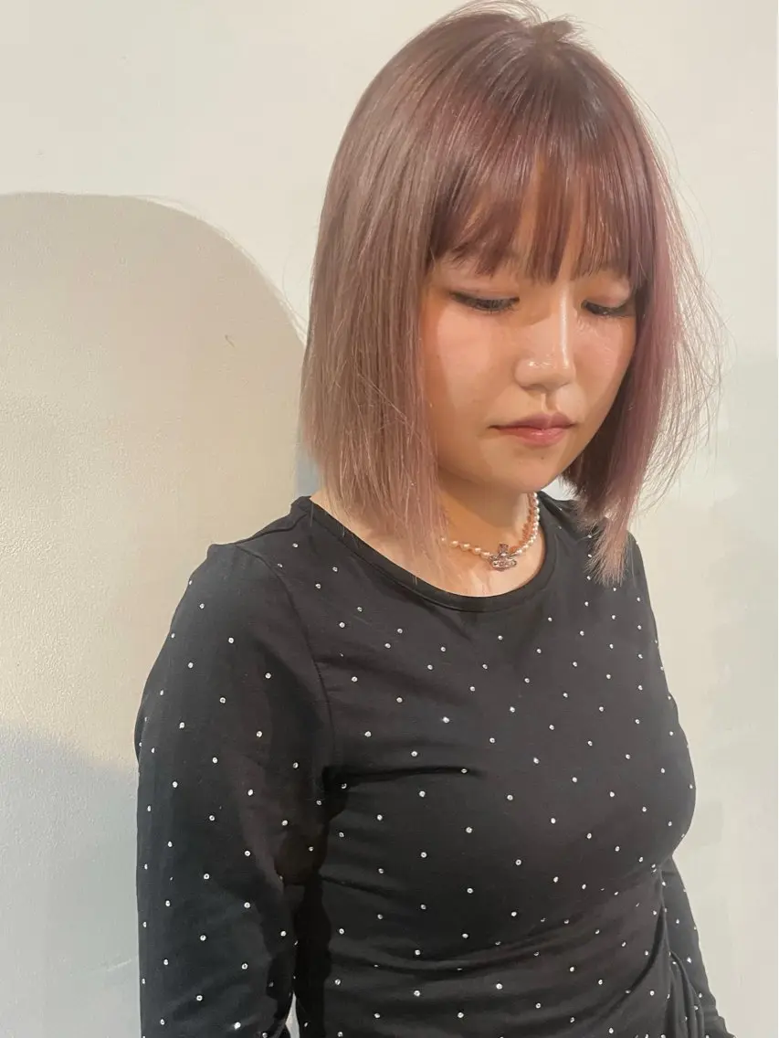 カラー ベージュカラー ピンクカラー ピンクベージュ ヘアカラー 田代 さつきのヘアスタイル