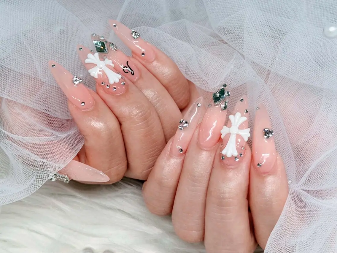 ネイル アートネイル 長さ出し ジェルネイル グラデーション マグネットネイル Mi nailsのネイルデザイン