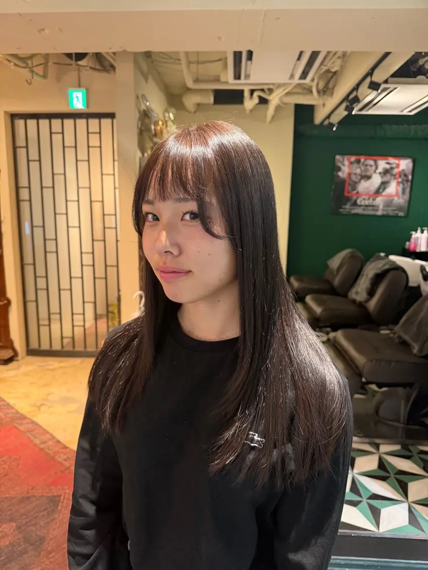 ロング カラー カット ヘアカラー 縮毛矯正 トリートメント 髪質改善艶髪 特化アユム🔥のヘアスタイル