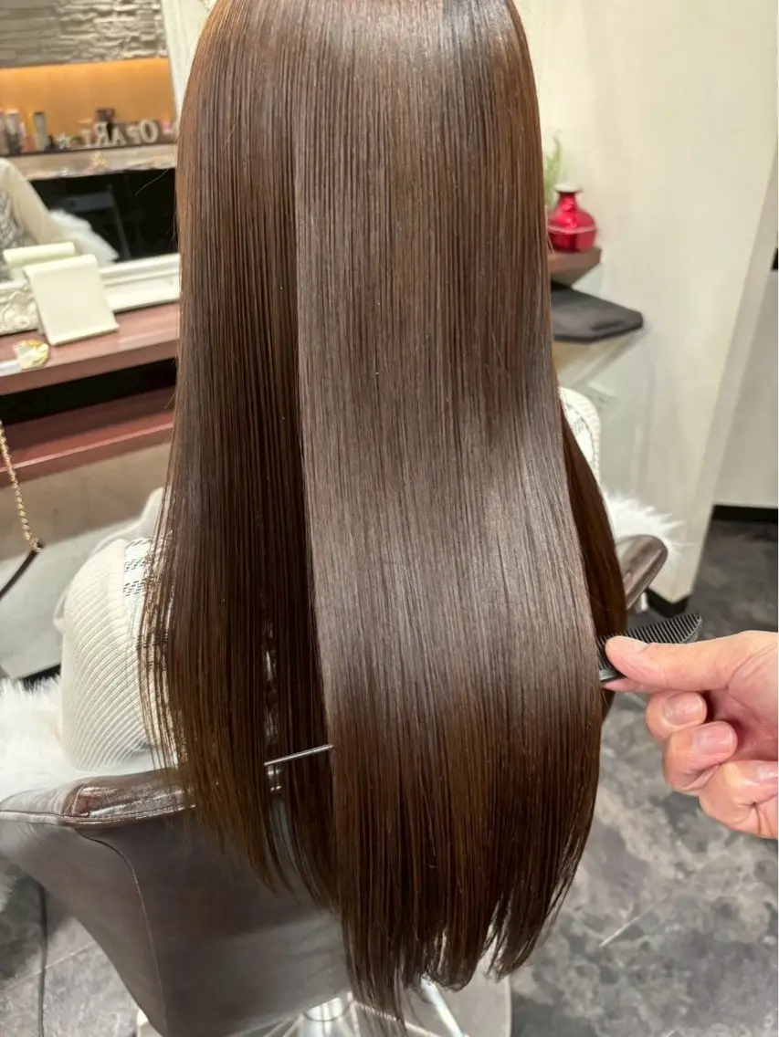 ロング カラー ブラウンカラー ナチュラルブラウン トリートメント ヘアカラー 藤島 凜櫻のヘアスタイル