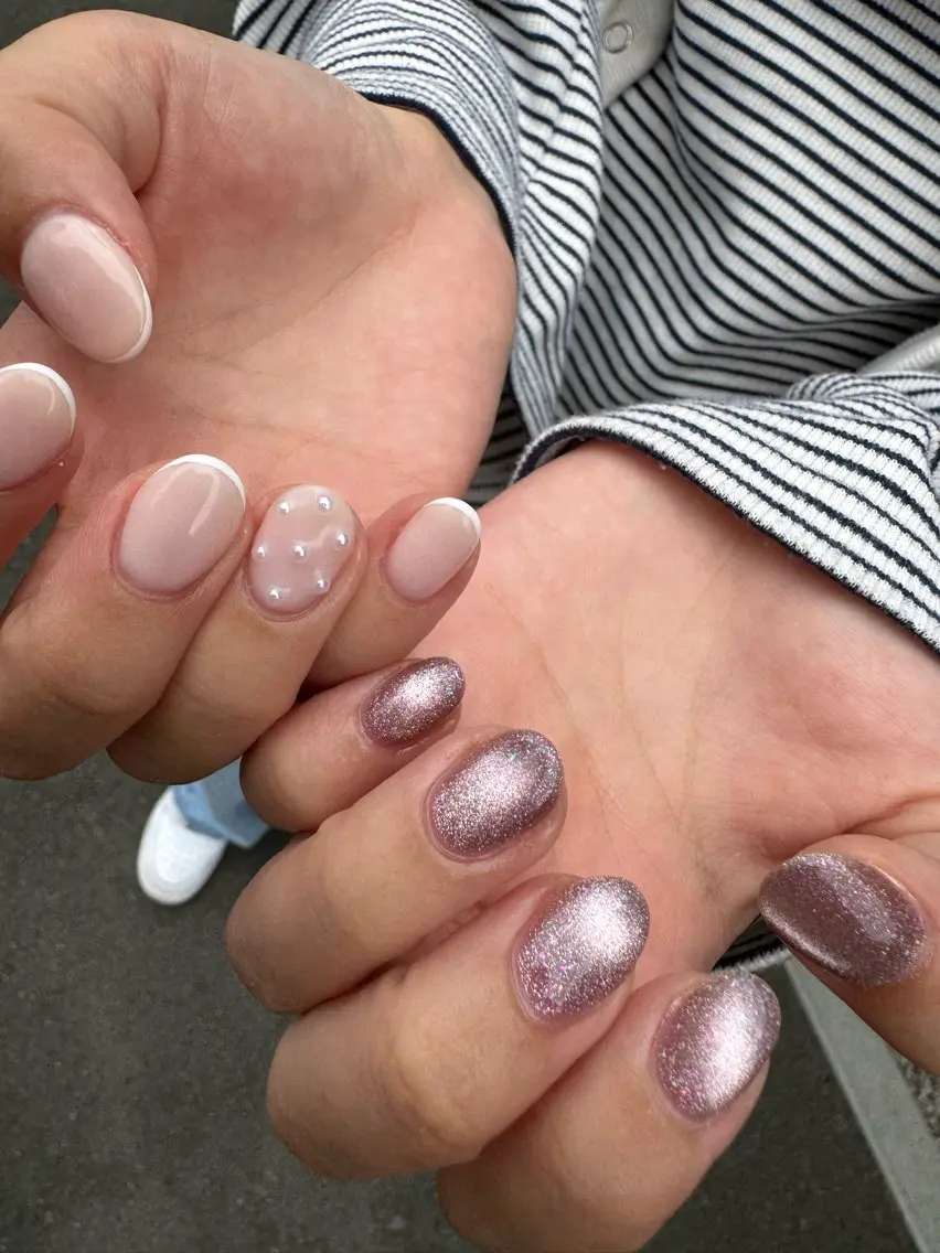 ネイル アートネイル 韓国ネイル 持ち込み ニュアンスネイル オフィスネイル MH_ Nailのネイルデザイン