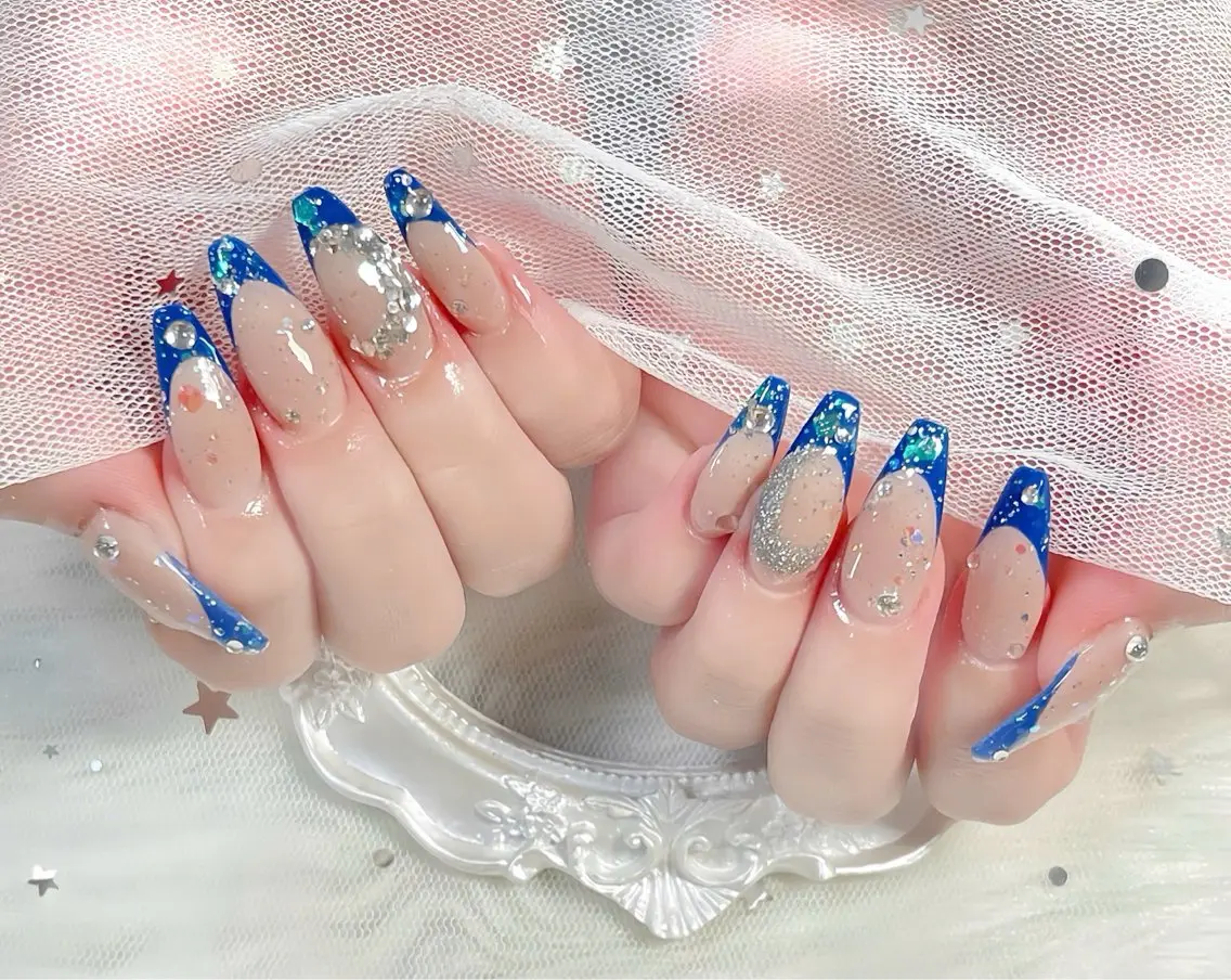 ネイル チークネイル 長さ出し フレンチネイル ジェルネイル グラデーション ハンドネイル THANHTHANH NAILのネイルデザイン
