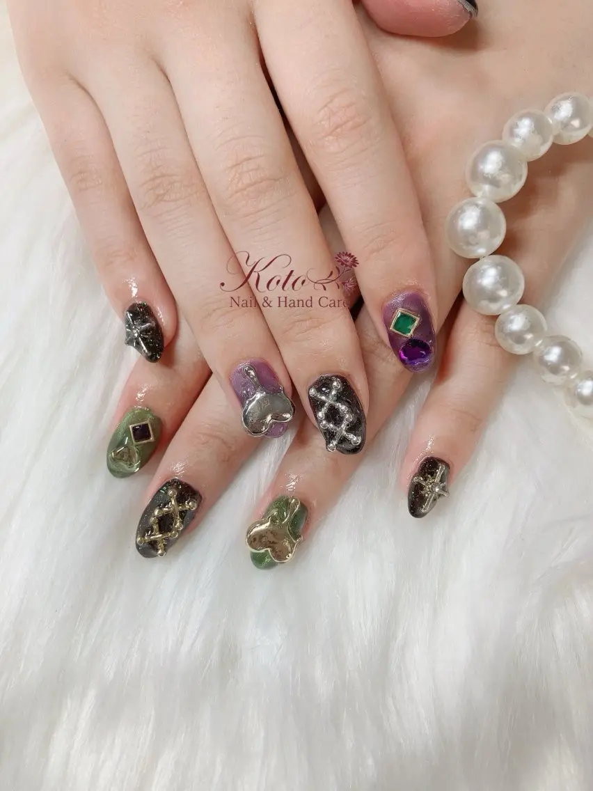 ネイル 長さ出し ジェルネイル 持ち込み ニュアンスネイル 赤色 ハンドネイル Nail Salon KOTOのネイルデザイン