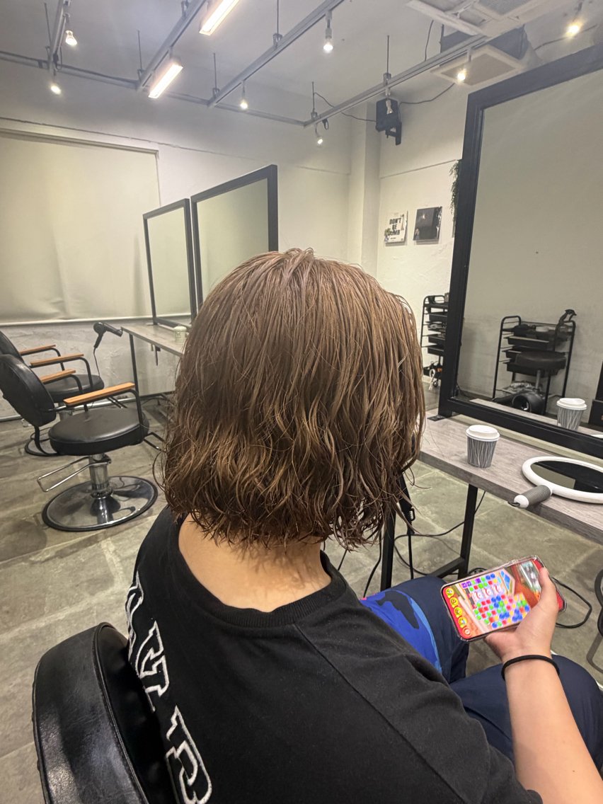 ミディアム カラー ミディアムパーマ ブリーチ ダブルカラー 🫟リタッチダブル カラー🫟ふうかのヘアスタイル