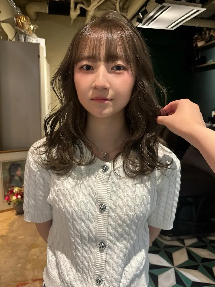 ミディアム カラー カット ヘアカラー トリートメント ブリーチ/エクステ はしもと　そな🫧のヘアスタイル