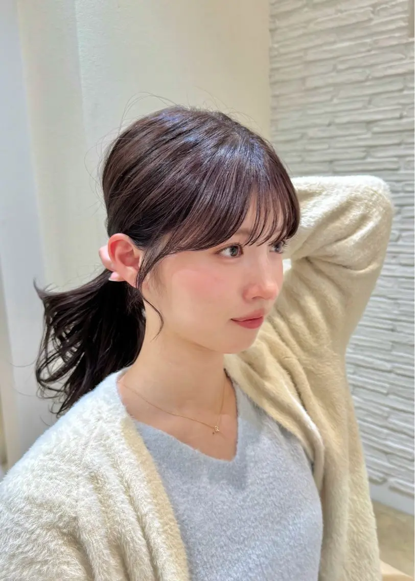 ミディアム カラー ベージュカラー ピンクカラー ピンクベージュ 顔周りカット amie by AFLOAT 浦和店のヘアスタイル