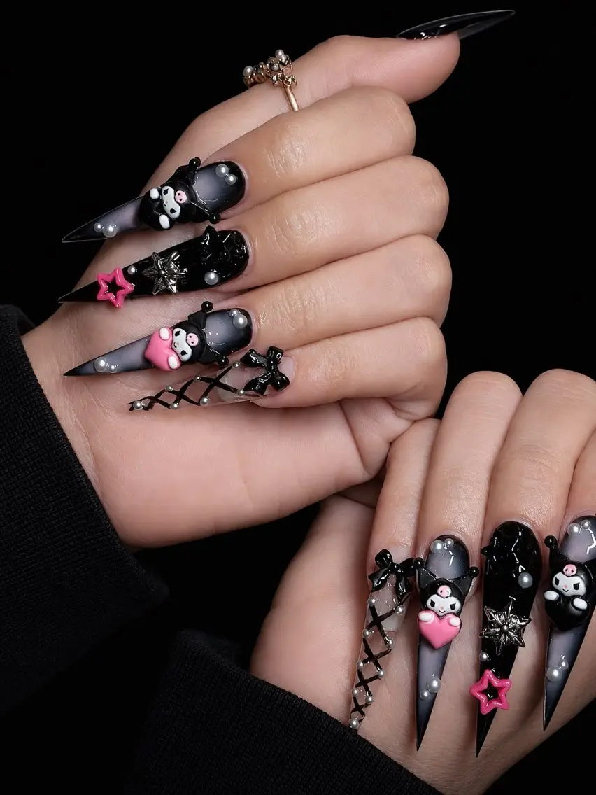 ネイル ガーリー キラキラネイル 韓国ネイル ロングネイル シンプルネイル ハンドネイル 🦊Genie🦊 Mika Nailsのネイルデザイン