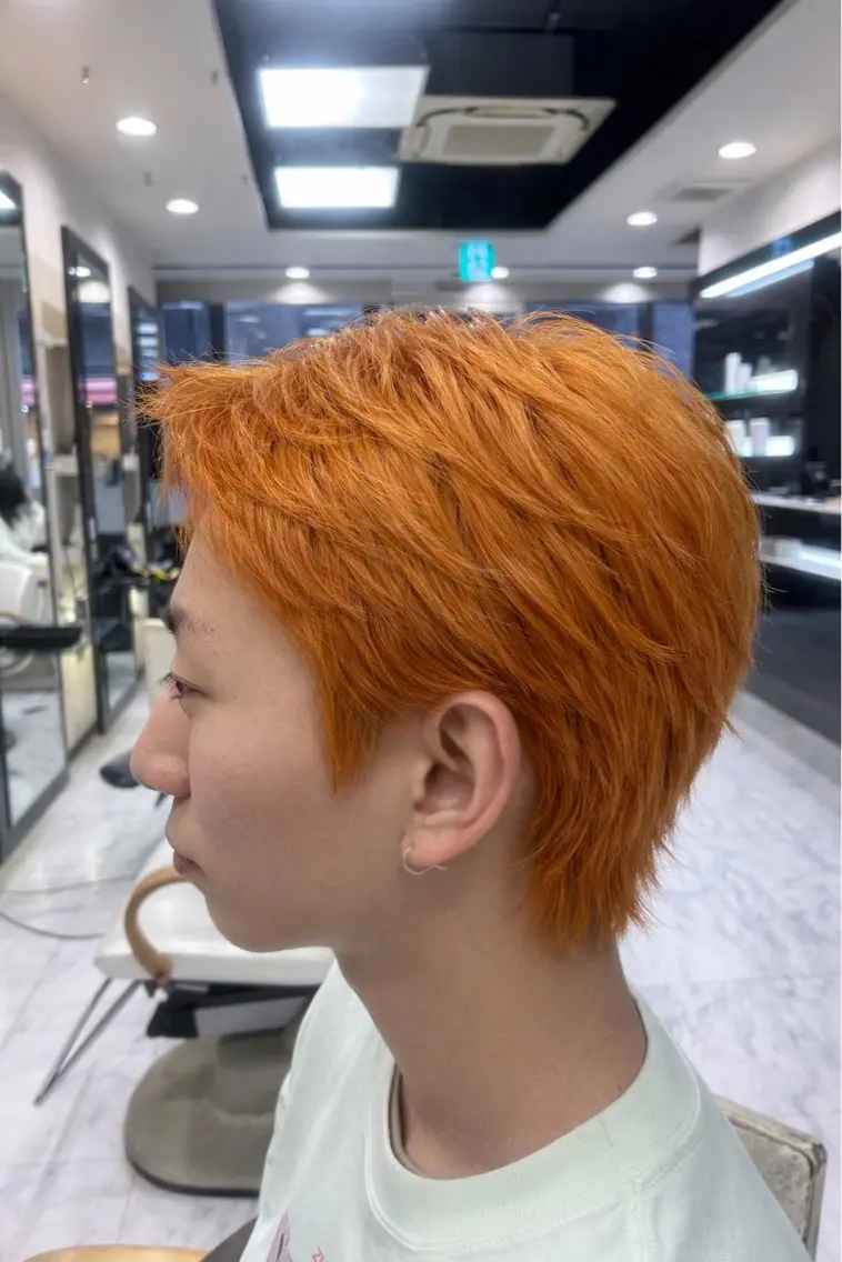カラー メンズ オレンジ ヘアカラー 🍊小川実里🍊 /カラーレイヤーのヘアスタイル