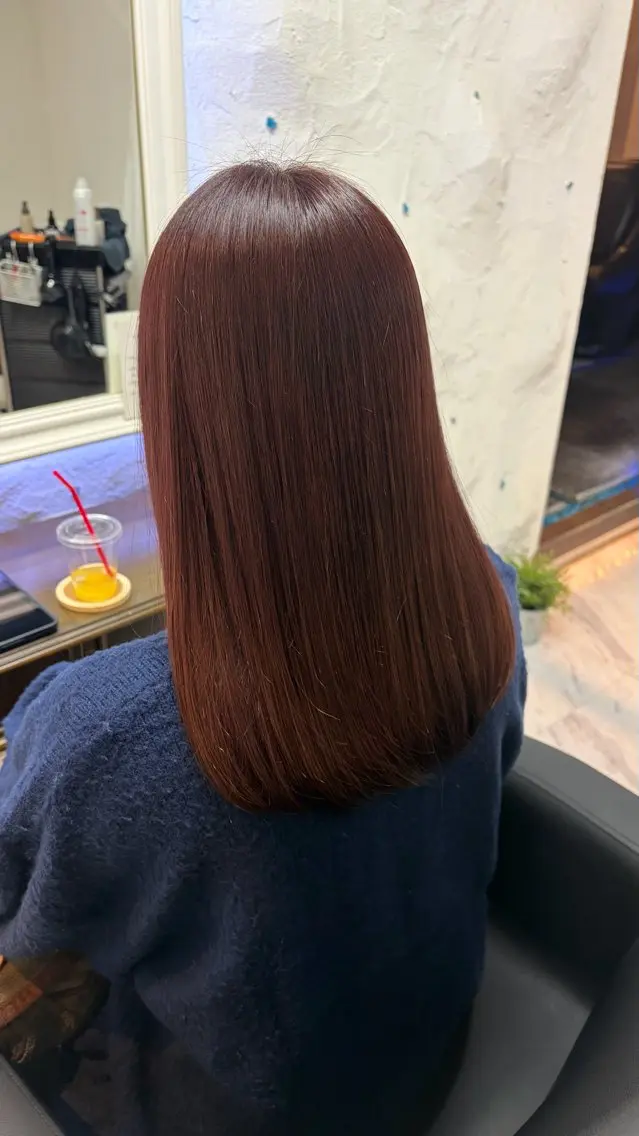 ミディアム ヘアカラー 阿部 早也伽のヘアスタイル