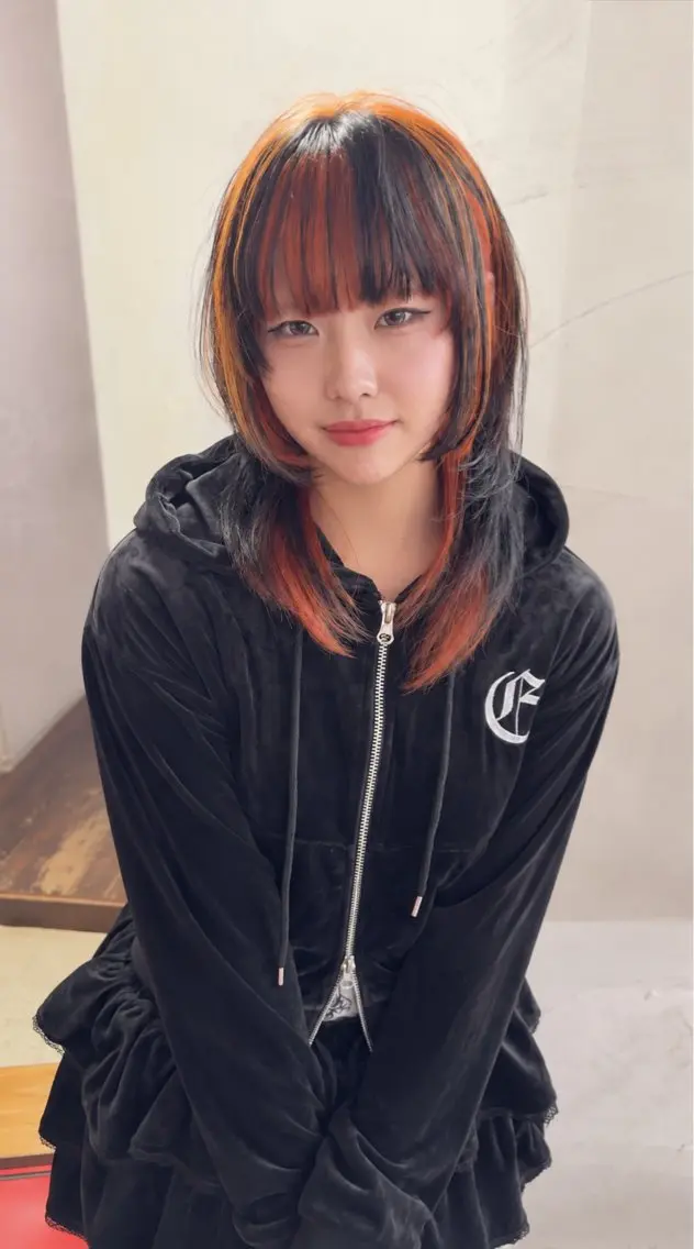 ミディアム ヘアカラー トリートメント 似合わせ痩せるカット 透明感カラー/たけるのヘアスタイル