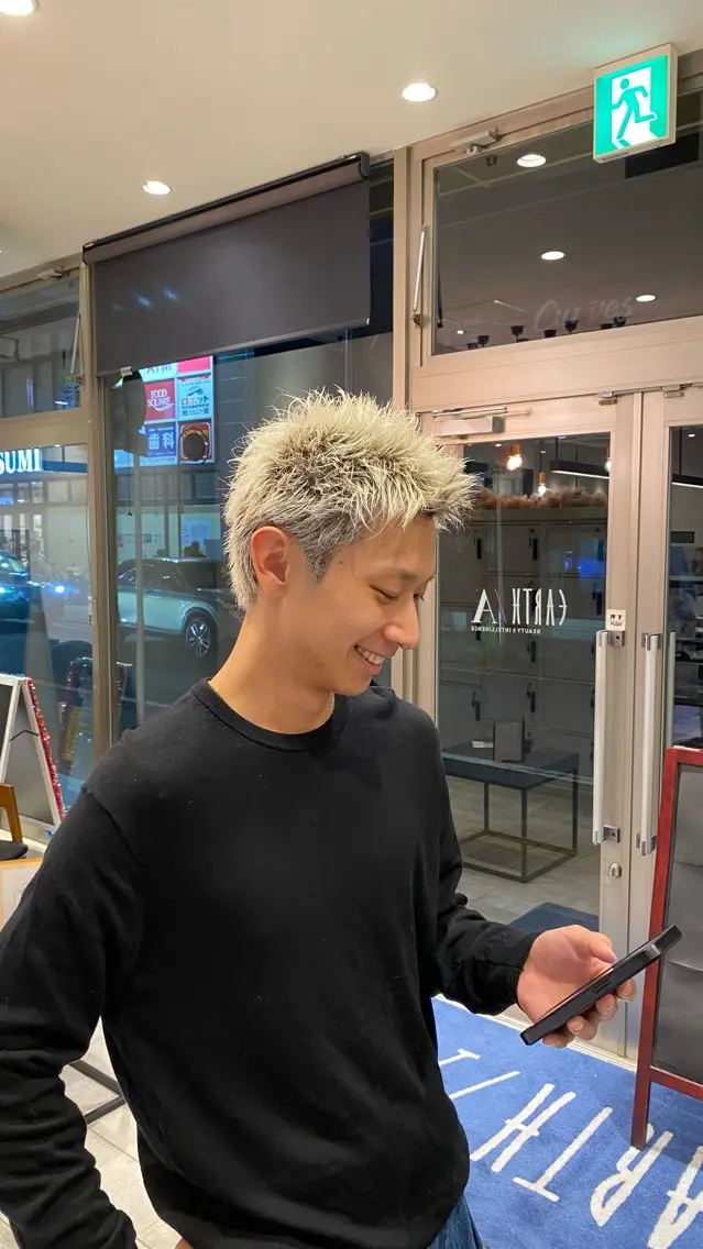 メンズ スパイキーショート 野老 海音のヘアスタイル