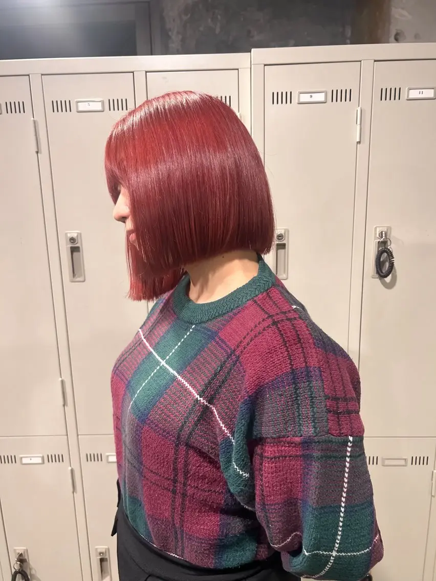 ショート カラー 切りっぱなしボブ 前下がりボブ ボブ 韓国風ヘア 【縮毛矯正ブリーチ】 MANATO🌈のヘアスタイル