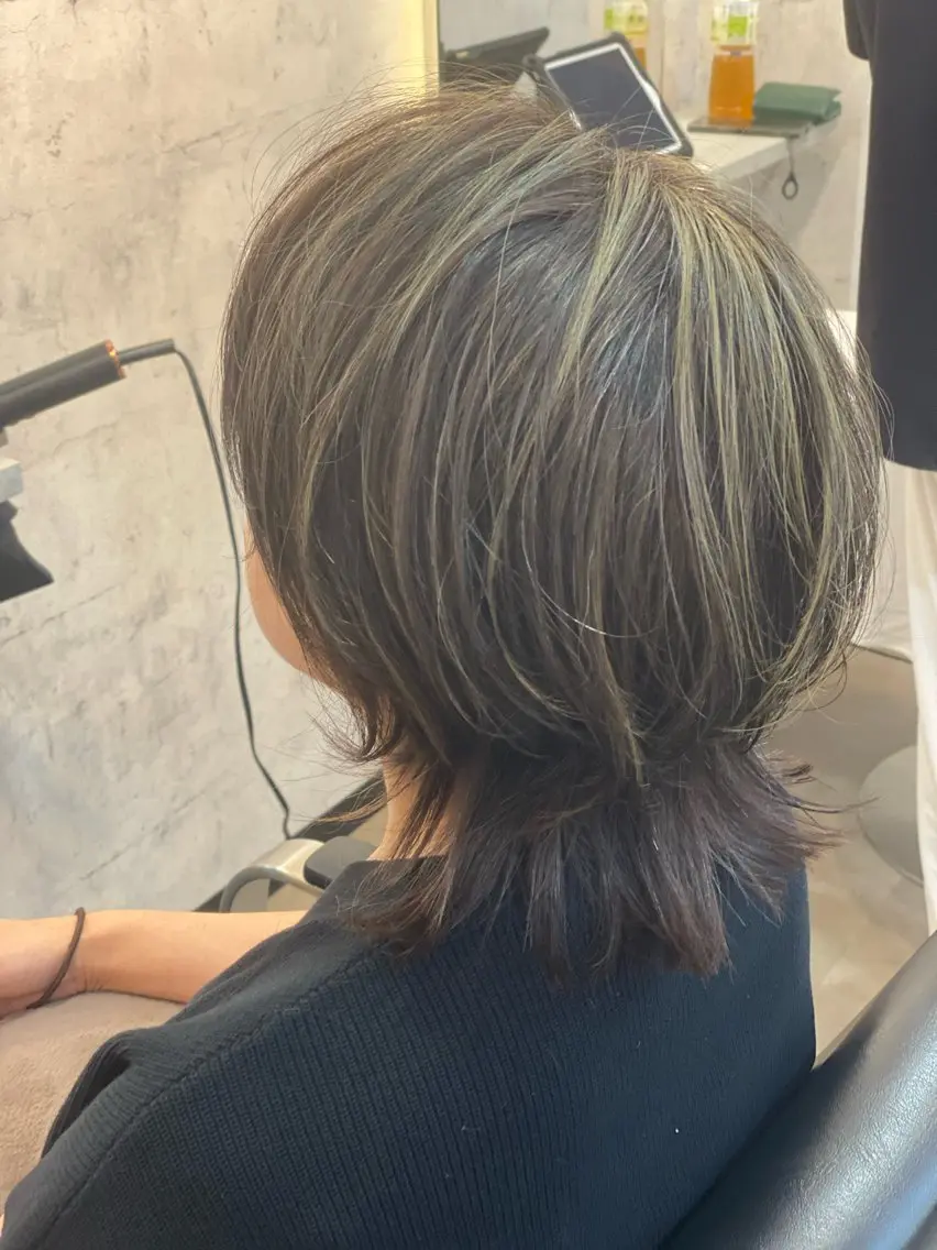 ショート ハイライト レイヤーカット ウルフカット ウルフレイヤー ひばりヶ丘メンズ カットスパ石井里佳のヘアスタイル