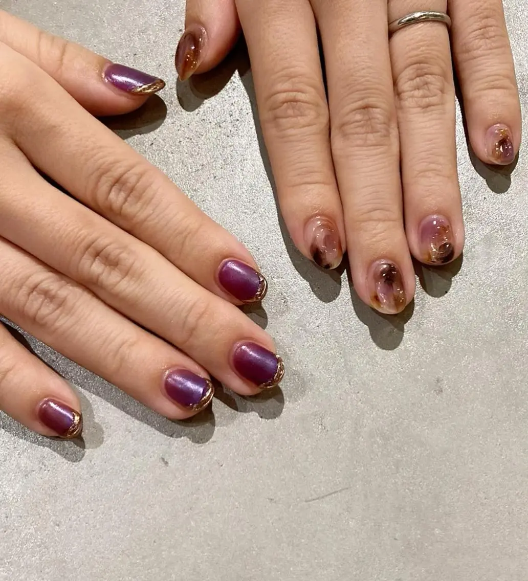 ネイル アートネイル 長さ出し ジェルネイル マットネイル ミラーネイル ハンドネイル nail salon Soeurのネイルデザイン