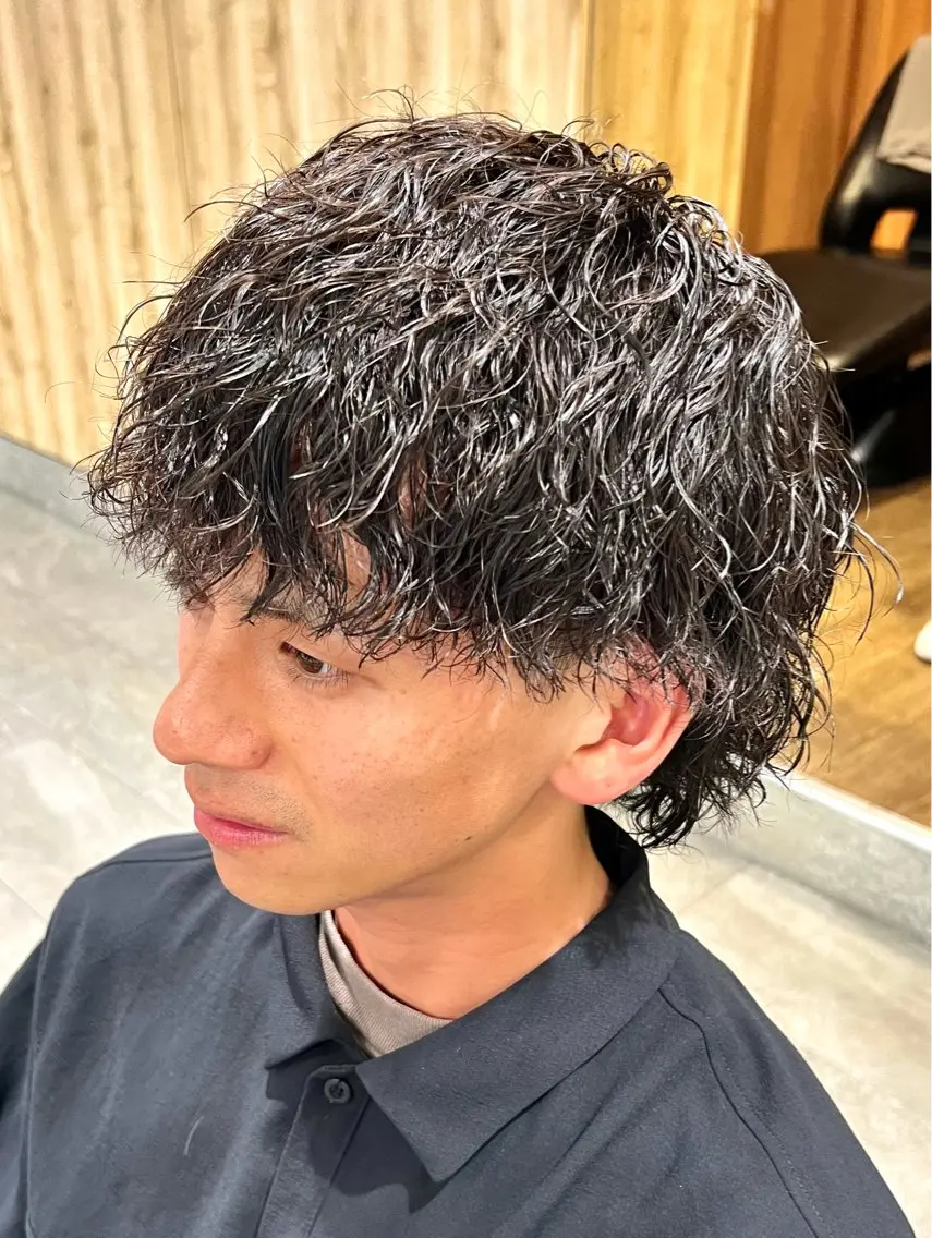 ミディアム パーマ メンズ メンズパーマ職人 加藤 弘貴のヘアスタイル