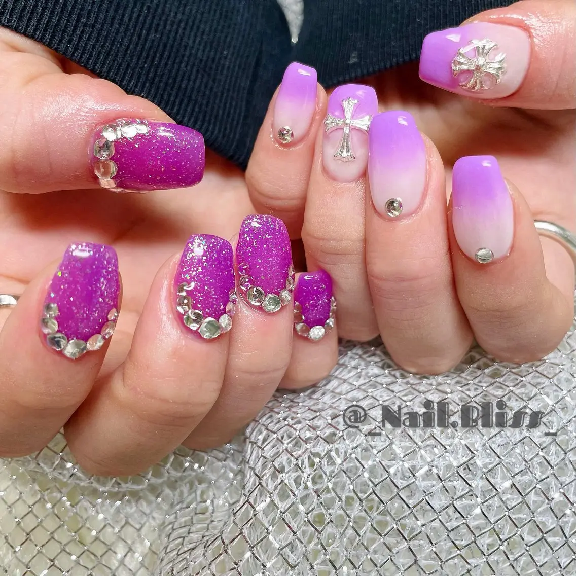 ネイル パープル ハンドネイル NAIL BLISSのネイルデザイン