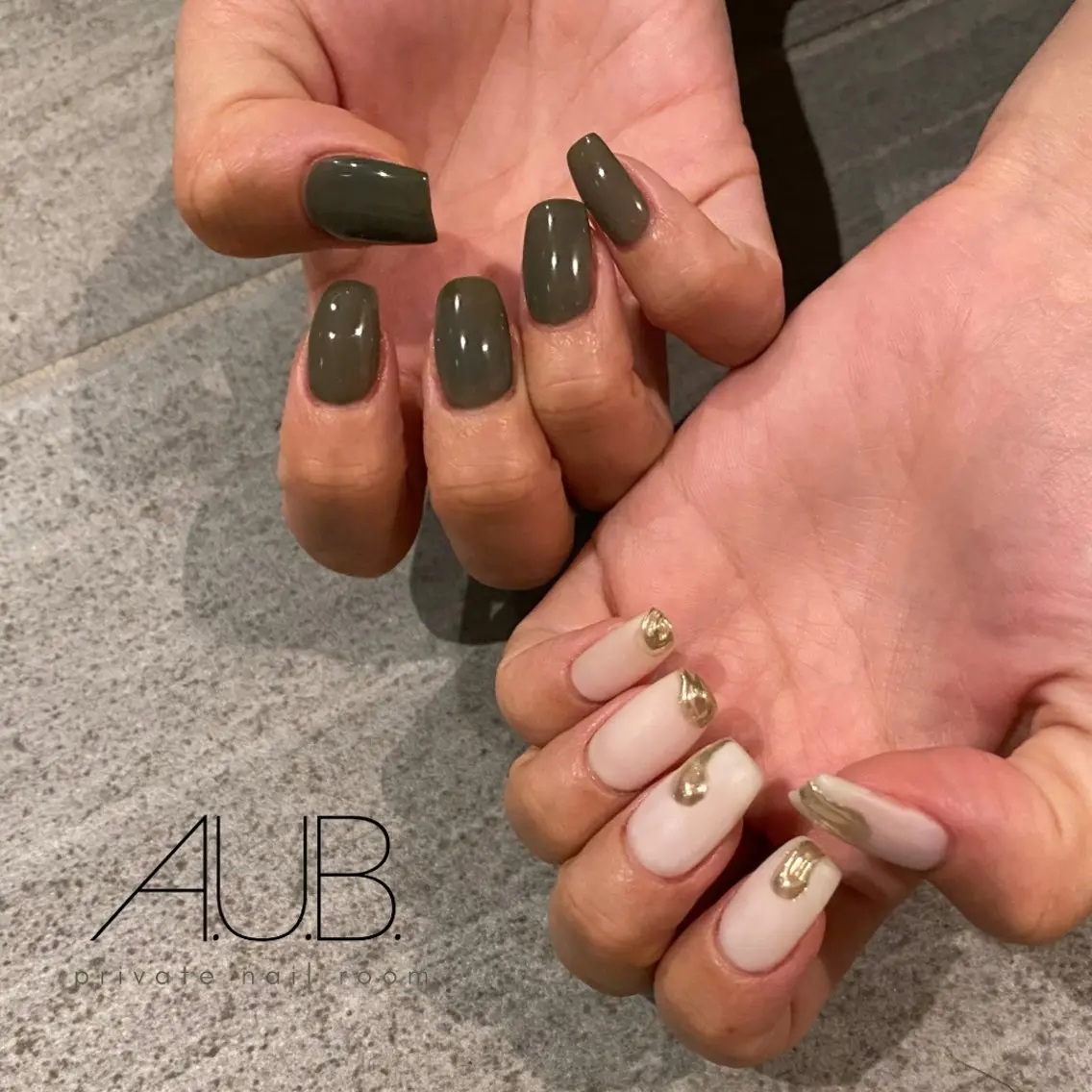 ネイル ミラーネイル ニュアンスネイル ハンドネイル A.U.B. satoのネイルデザイン